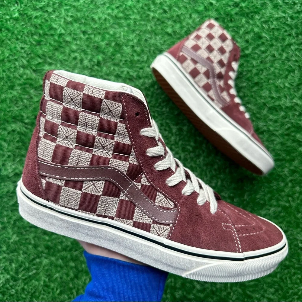 Vans Sk8 Hi Stitch Checkerboard Bitte - Picture 1 of 11